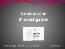 Démarche d`investigation - Frenchschoolsnorthamerica.org