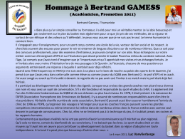 Hommage à Bertrand GAMESS