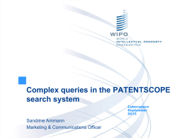 PPT, The PATENTSCOPE Search System