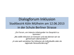 Dialogforum Stadtbezirk Köln Mülheim am 12.06.2013
