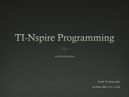 TI-Nspire Programming