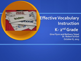 Effective Vocabulary Instruction K