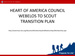 Webelos to Scout Transition Powerpoint