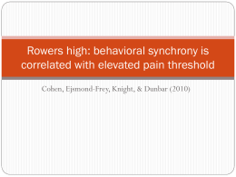 Rowers high: behavioral synchrony is correlated with elevated pain