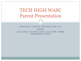 October 1st WASC Parent Focus Group