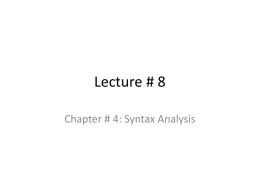 Lecture#8 - cse344compilerdesign