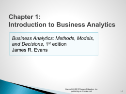 Data for Business Analytics