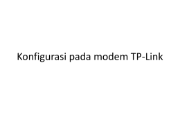 2.Konfigurasi pada modem TP-Link