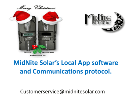 MidNite Solar`s Local App software and Communications protocol