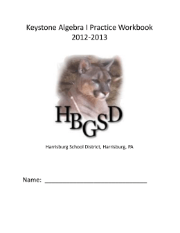 Keystone Algebra I Practice Workbook by Harrisburg School