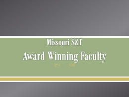 Missouri S&T Award Winning Faculty