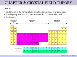 Chapter 5 Crystal field theory