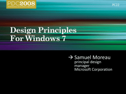 PC22: Design Principles For Windows 7
