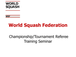 WSF Tournament/Championship Referee Seminar