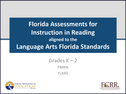 PMRN & FAIR-FS for Grades K-2/FLKRS