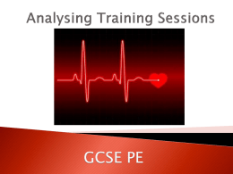 Analysing Training Sessions