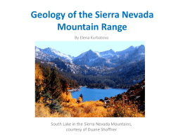 Geology of the Sierra Nevada Mountain Range