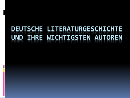 Deutsche Literaturgeschichte und ihre wichtigsten