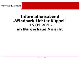 Windpark Lichter Küppel - 15.01.2015 im Bürgerhaus Moischt