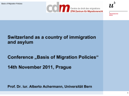 Basis of Migration Policies