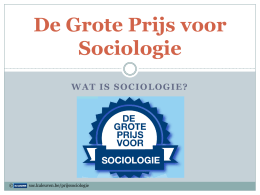 Wat sociologie - Faculteit Sociale Wetenschappen