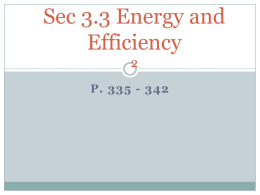 Energy and Efficiency