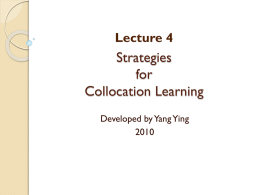 Strategies for Collocation Learning