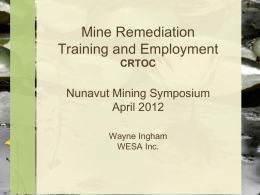 Mine Remediation: Training and Employment Opportunities