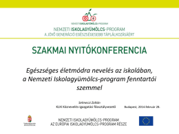 Selmeczi Zoltán - Iskolagyümölcs Program