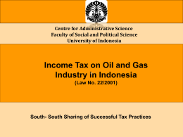 Income Tax on Oil and Gas Industry in Indonesia