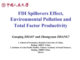 FDI Spillovers Effect, Environmental Pollution and Total Factor