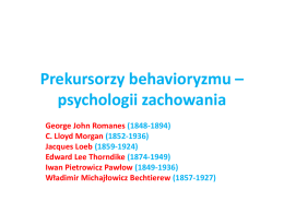 Prekursorzy behavioryzmu