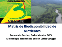 Matriz de Biodisponibilidad de Nutrientes y su Aplicación