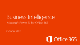 Business Intelligence with Office 365