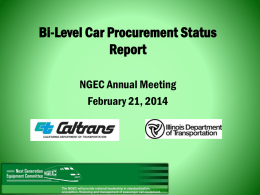 Bi-Level Car Procurement Status Report