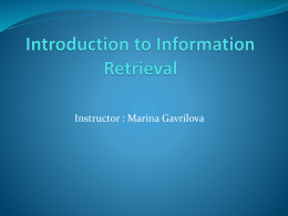 Information Retrieval Introduction