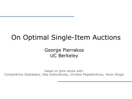 On Optimal Single