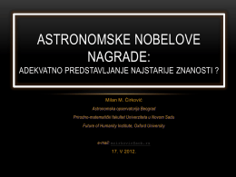 Astronomija i Nobelove nagrade