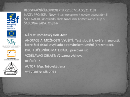 06 Románský sloh- test - ZŠ Nový Jičín, Komenského 66