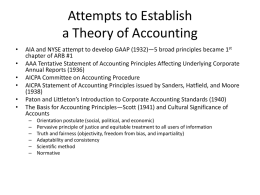 Attempts to Establish a Theory of Accounting