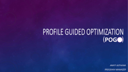 Profile Guided Optimization (POGO)