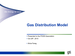 The Gas Distribution Model Update - Open, Industry