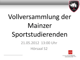 TOP 5 - Fachbereich Sport der Universität Mainz