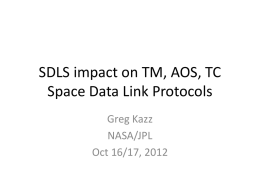 SDLS impact on TM, AOS, TC Space Data Link - CWE