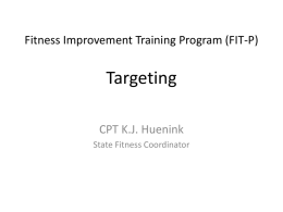 Fitness Improvement Training Program (FIT