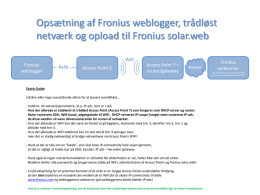 Opsætning af Fronius Web logger - g