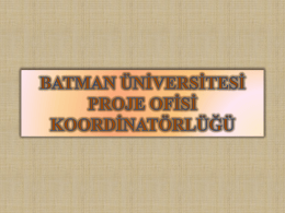 Proje Bütçesi - Batman Üniversitesi