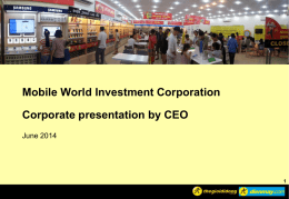 CEO MWG`s presentation