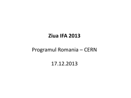 Programul Romania - CERN