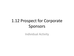 1.12 Prospect for Corporate Sponsors - J